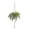 25" Fern Hanging Artificial Plant in Decorative Basket